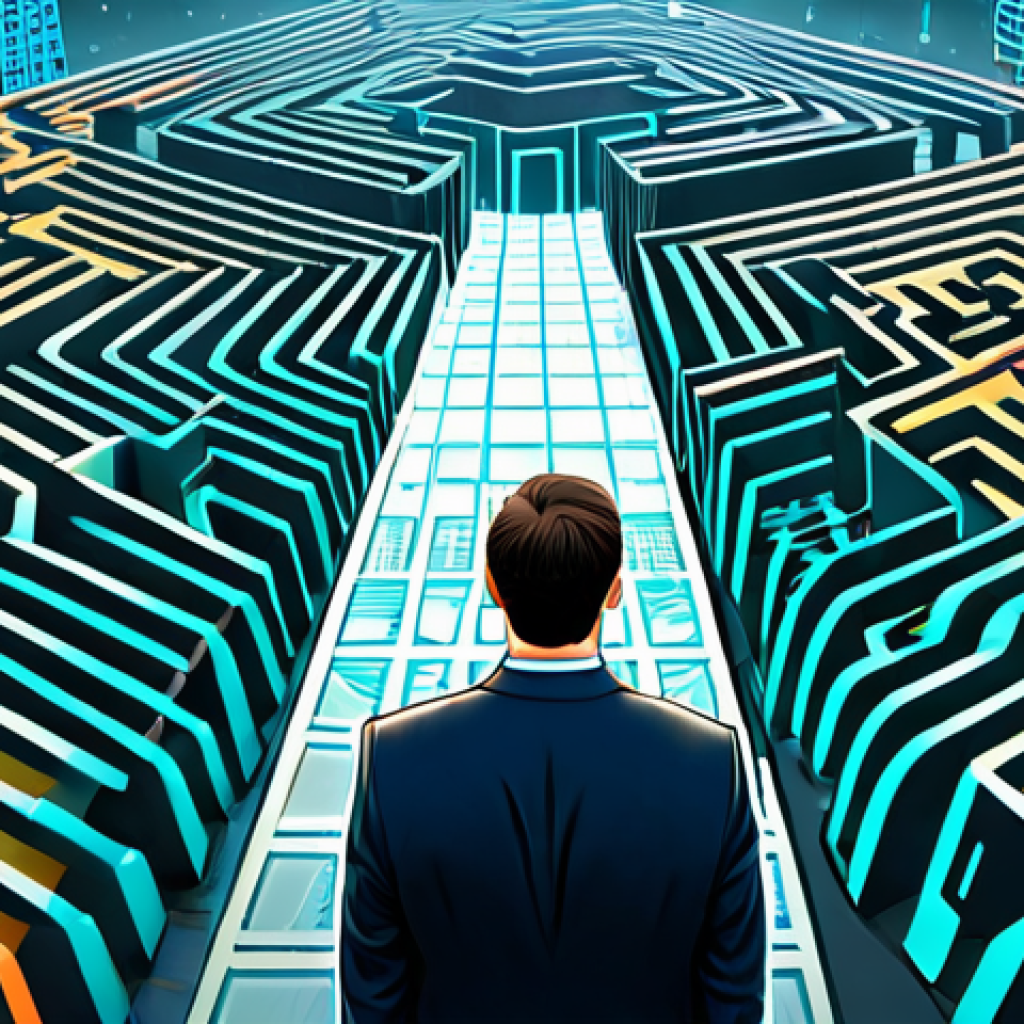 Regulatory Maze**
"A lawyer in a fully clothed, professional business suit stands in front of a complex, colorful maze representing NFT regulations. The maze is filled with signs like 'Securities Laws,' 'Tax Implications,' 'IP Rights.' The lawyer looks thoughtful and slightly overwhelmed. Background: A stylized cityscape with blockchain patterns. Safe for work, appropriate content, professional, perfect anatomy, correct proportions, well-formed hands, fully clothed, high quality, digital art."
**