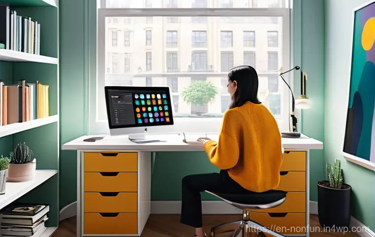 NFT 발행 플랫폼의 사용자 요구 조사 - **Prompt: The Seamless Creator's Workspace**
A highly detailed, wide-angle shot of a bright, mod...