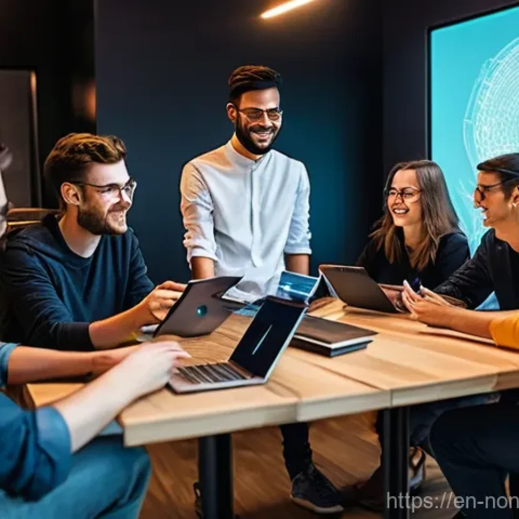 NFT 커뮤니티에서의 네트워킹 기회 - **Prompt 1: "Web3 Community Connection"**
A vibrant and diverse group of adults, aged 20s to 40s...